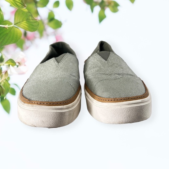 TOMS Silver Slip Ons - Picture 7 of 10
